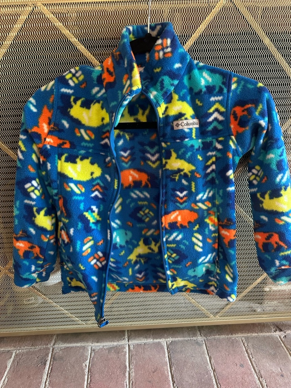 Columbia Blue Multi-Color Fleece Jacket